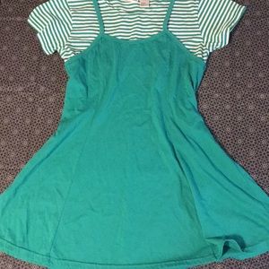 VINTAGE teal tee shirt two in one dress